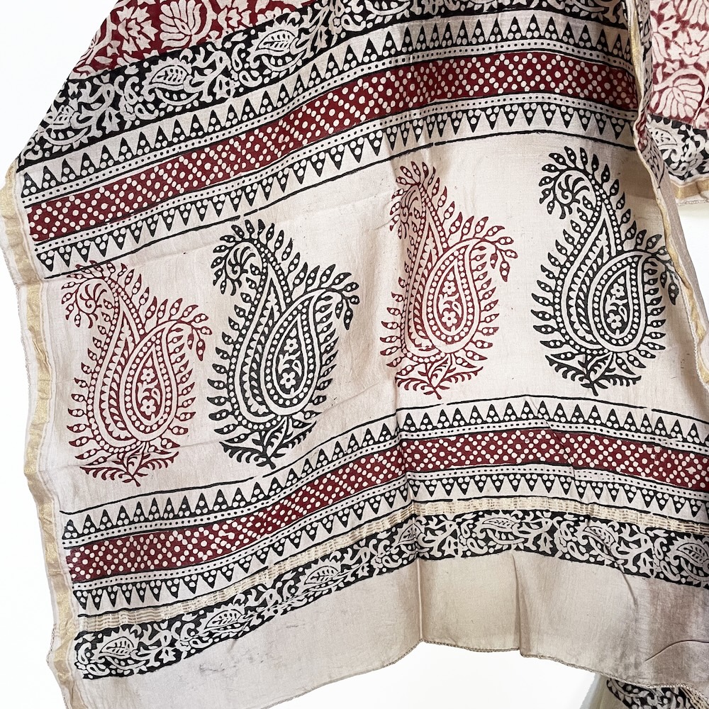block print shawl