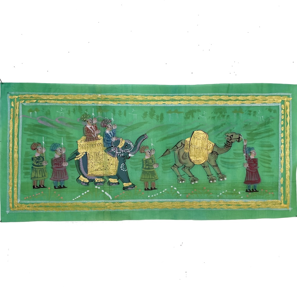 Royal Procession Silk Painting - India
