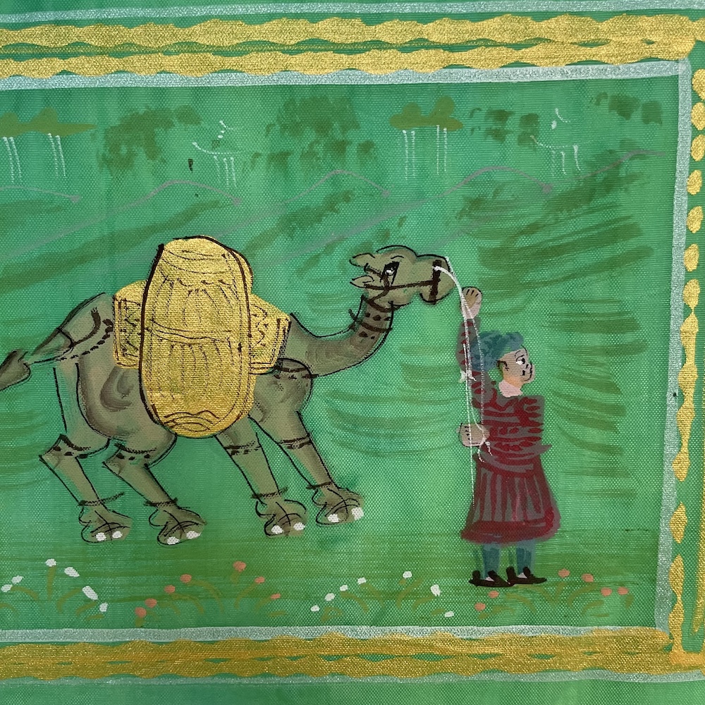 Royal Procession Silk Painting - India - Image 2