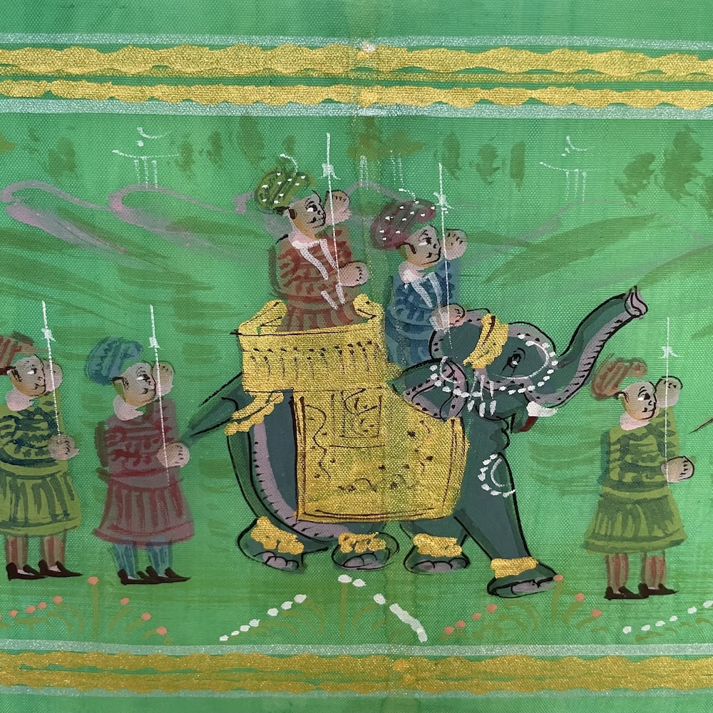 Royal Procession Silk Painting - India - Image 3