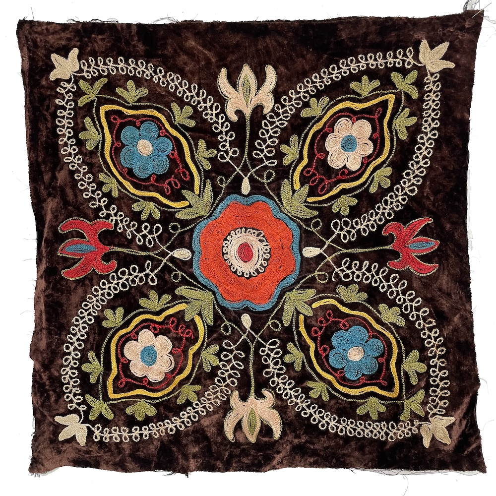 Floral Design Embroidery on Velvet - One of the Stans