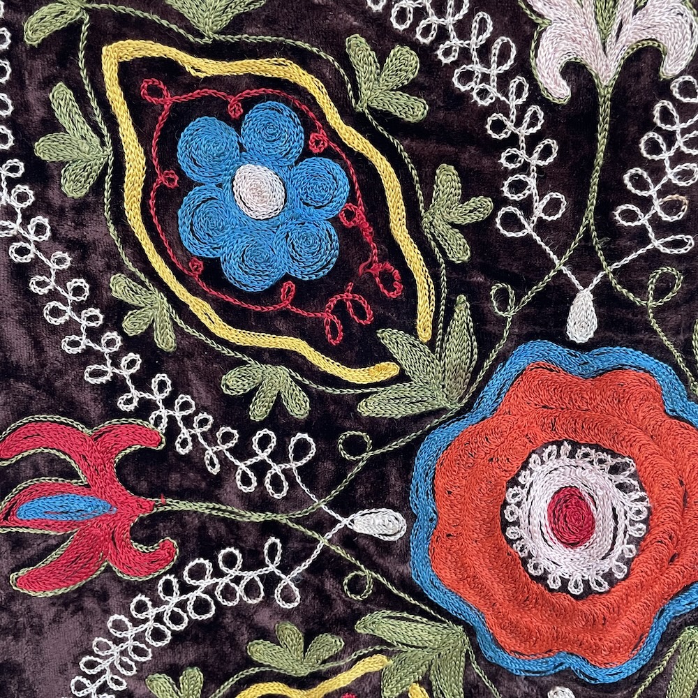 Floral Design Embroidery on Velvet - One of the Stans - Image 2