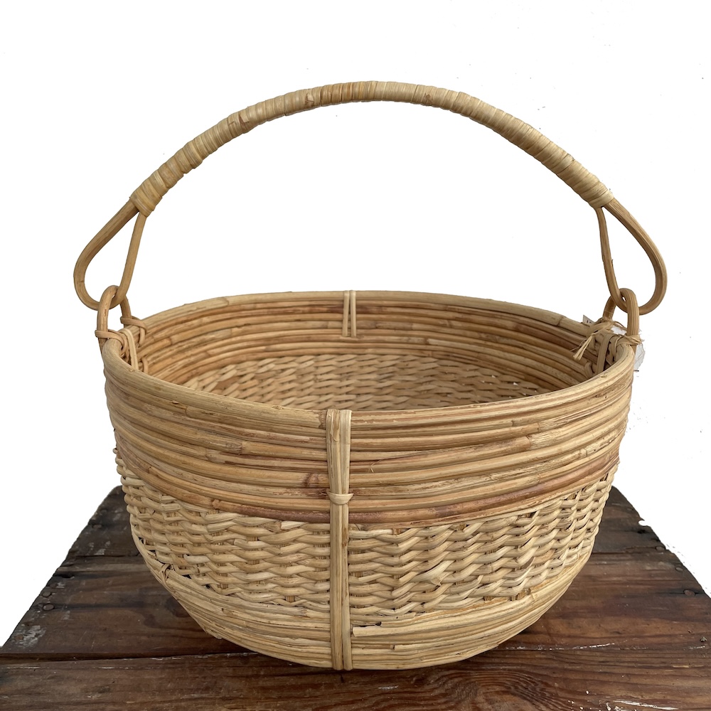 Wood Fiber Basket with Rigid Handle - Bangladesh