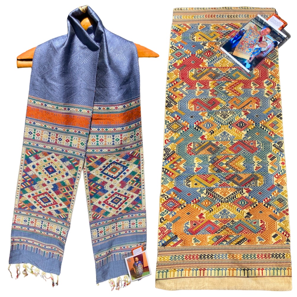 Handwoven Silk Textiles from Laos & book Silk Weavers of Hill Tribe Laos